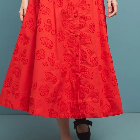 ANTHRO Maeve Sandra Belted Skirt, red - Picture 3 of 9